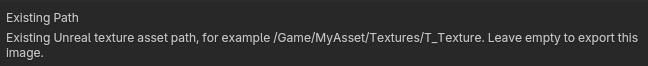 Existing Path setting for a texture parameter